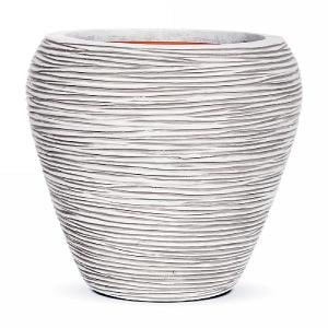 Cadix Capi Nature Ivory Round Tapered Vase Planter Rib NL 42x38cm