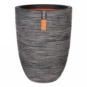 Cadix Capi Nature Anthracite Elegant Low Vase Planter Rib NL 36x47cm