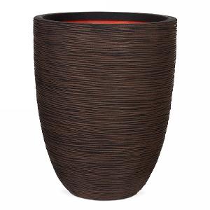Cadix Capi Nature Dark Brown Elegant Low Vase Planter Rib NL 36x47cm