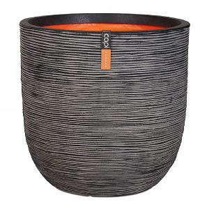 Cadix Capi Nature Anthracite Ball Planter Rib NL 43x41cm