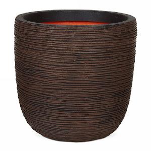 Cadix Capi Nature Dark Brown Ball Planter Rib NL 43x41cm