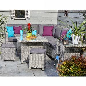 Kettler Palma RH Casual Dining Set with Table (Glass Top)