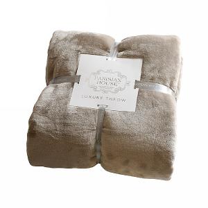 Parisian House Luxury Fleece Throw - Taupe