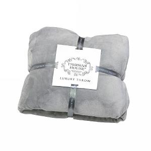 Parisian House Luxury Fleece Throw - Grey