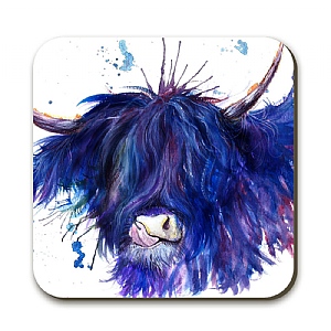 Katherine Williams Splatter 'Highland Cow' Coaster