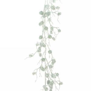 Silver Sparkle Pine Cone Garland 180cm