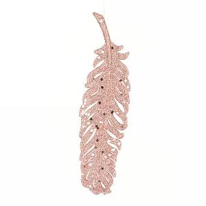 Pink Sparkle Feather Hanger 17cm