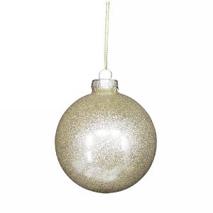 Gisela Graham Gold Lurex Glass Bauble 80mm