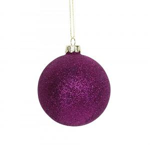 Gisela Graham Magenta Glitter Glass Bauble 70mm