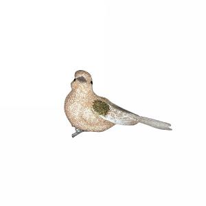 Gisela Graham Gold Glitter Bird On Clip Tree Decoration