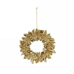 Gisela Graham Gold & Silver Glitter Wreath Tree Decoration