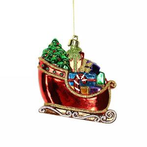 Gisela Graham Acrylic Sleigh with Parcels Tree Decoration
