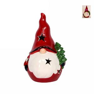 Gisela Graham Ceramic LED Nordic Santa Ornament