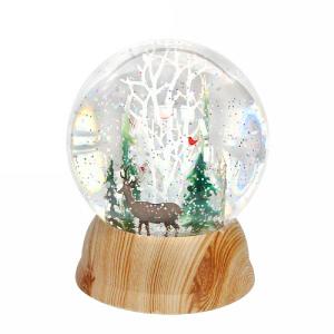 Gisela Graham Nordic Scene in Glass Snowdome LED Ornament