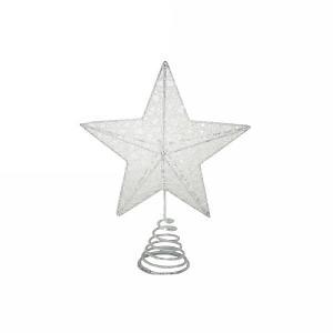 Gisela Graham Iridescent Glitter Mesh 5-Point Tree Top Star