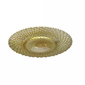 Gisela Graham Honeycomb Gold Glass Decorative Plate