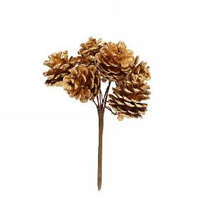 Gisela Graham Natural & Gold Cone Pick Bunch