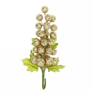 Gisela Graham Gold Glitter Berry Cluster