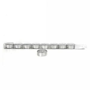 Gisela Graham Silver Glittered Wax Tealights (Pack of 9)