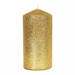 Gisela Graham Gold Glitter Cylinder Candle