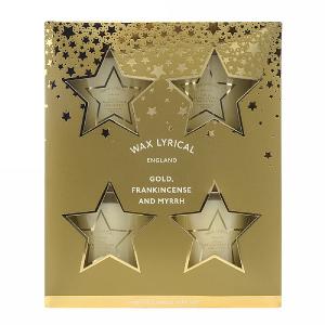 Wax Lyrical Gold, Frankincense & Myrrh Glass Votive Candles Box of 4