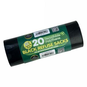 Garland Refuse Sacks Black 55L (20 Per Roll)