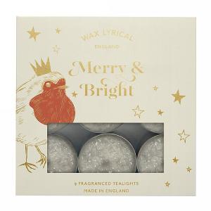 Wax Lyrical Merry & Bright Crystal Top Tealights Box of 9