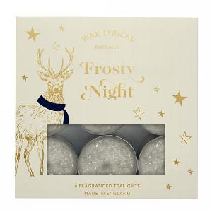 Wax Lyrical Frosty Night Crystal Top Tealights Box of 9