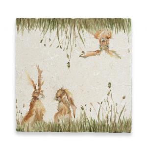 Kate of Kensington Family of Hares Large Marble Platter