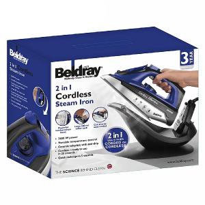 Beldray 2-in-1 Cordless Steam Iron 2600W - Blue