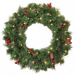 24" Pre-Lit Everyday Wreath
