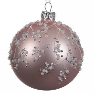 Decoris Blush Pink Glitter Branch Bauble 8cm