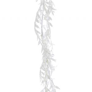 Decoris White Acrylic Glitter Garland 130cm