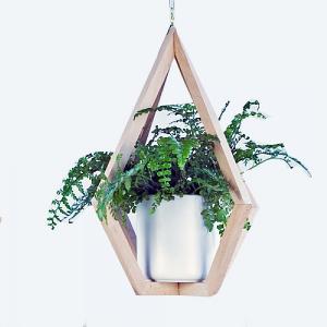 Scandi Beech Pyramid Hanger With Pot 32x42cm
