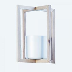 Scandi Beech Square Hanger With Pot 32x26cm