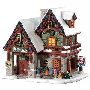 Lemax Backwoods Snowshoe Rental Shop