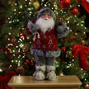 Standing Outdoor Style Red Santa Figure 40cm