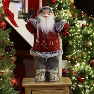 Standing Outdoor Style Red Santa Figure 60cm