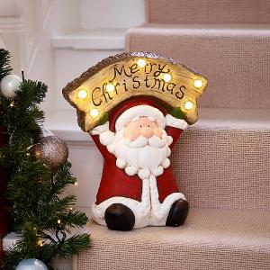 Merry Christmas LED Santa Ornament