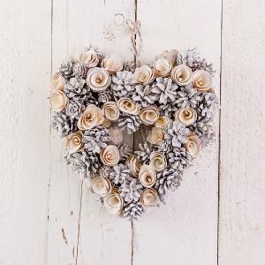White Hanging Heart 25cm