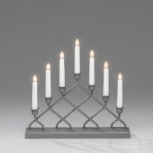 7 Bulb Metal Candlestick Welcome Light - Grey