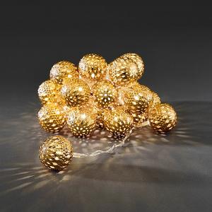 24 Golden Metal Ball LED String Lights - Warm White