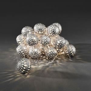 24 Silver Metal Ball LED String Lights - Warm White