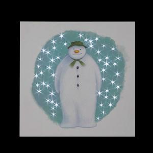 The Snowman Pre Lit LED Canvas 30x30cm