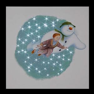 The Snowman and James Pre Lit LED Canvas 30x30cm