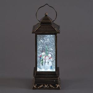 Snowman Scene LED Water Filled Lantern