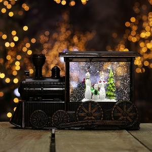 Snowmen LED Water Filled Train (Battery Operated)