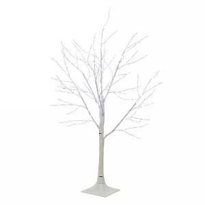 100cm Cool White LED White Birch Twig Tree