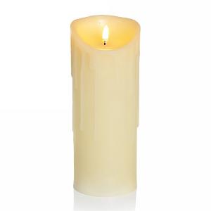 Melted Edge Flicker LED Candle Cream 23 x 9cm (Battery Operated)