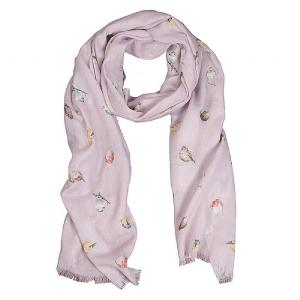Wrendale 'Garden Birds' Pink Scarf